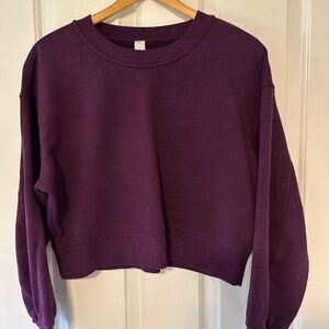 Lululemon Perfectly Oversized Cropped Crew French Terry Size 4 Dark Purple EUC